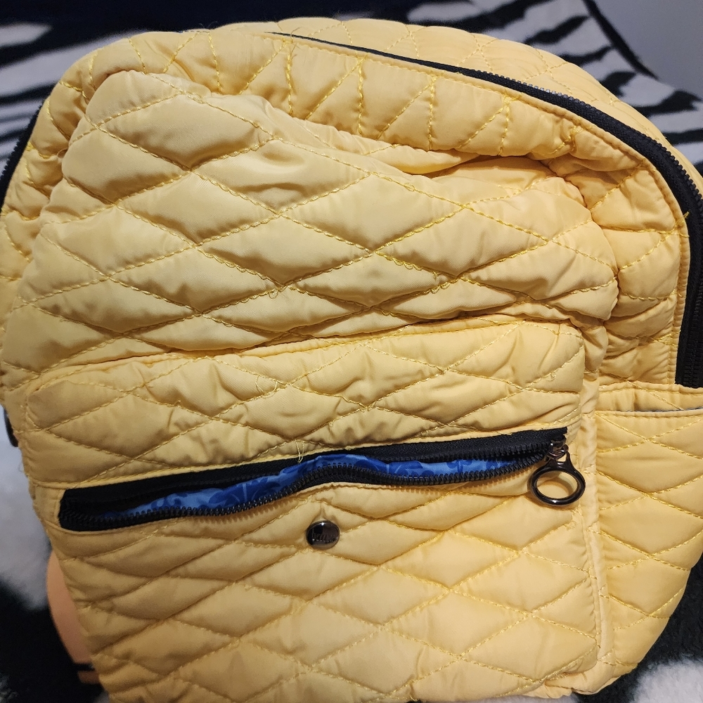 Lightweight yellow backpack purse